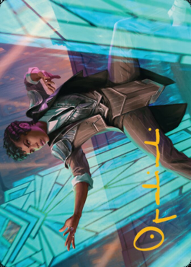 Dapper Shieldmate Art Card (Gold-Stamped Signature) [Streets of New Capenna Art Series] | Good Games Cannington
