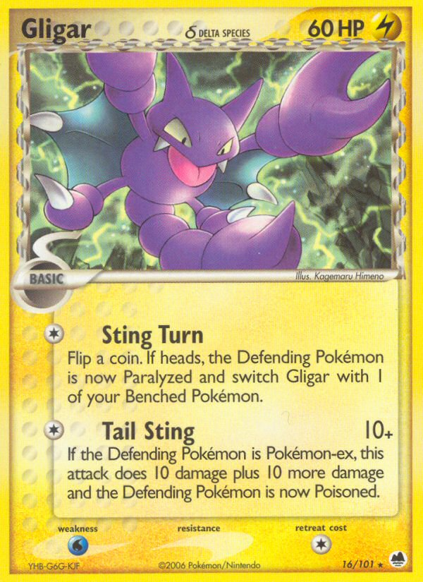 Gligar (16/101) (Delta Species) [EX: Dragon Frontiers] | Good Games Cannington