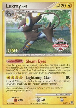 Luxray (7/130) (National Championships) (Staff) [Diamond & Pearl: Base Set] | Good Games Cannington