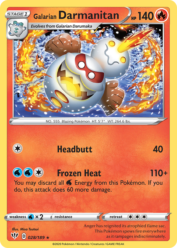 Galarian Darmanitan (028/189) [Sword & Shield: Darkness Ablaze] | Good Games Cannington