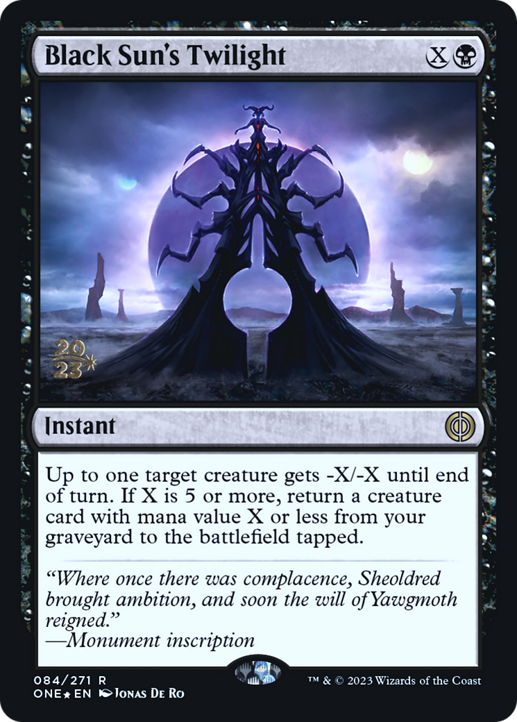 Black Sun's Twilight [Phyrexia: All Will Be One Prerelease Promos] | Good Games Cannington