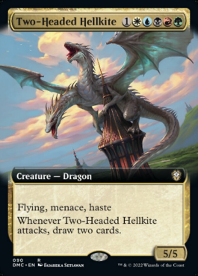 Two-Headed Hellkite (Extended Art) [Dominaria United Commander] | Good Games Cannington