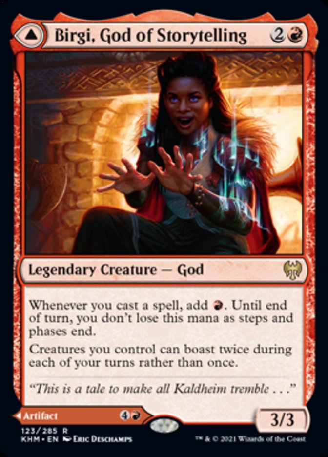 Birgi, God of Storytelling // Harnfel, Horn of Bounty [Kaldheim] | Good Games Cannington