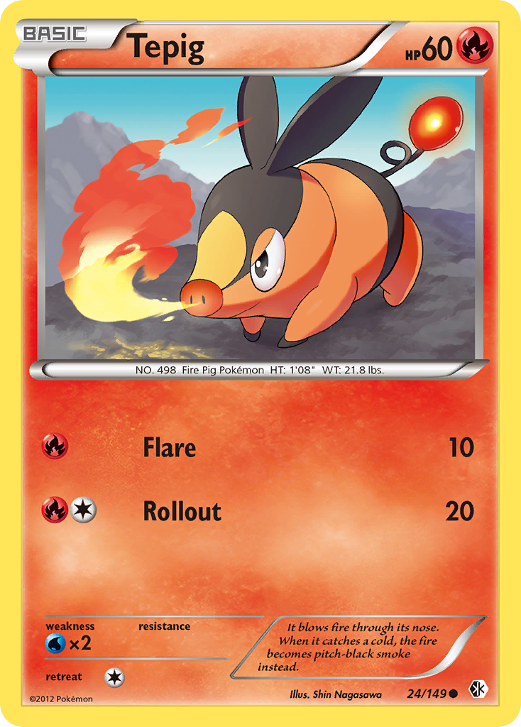 Tepig (24/149) [Black & White: Boundaries Crossed] | Good Games Cannington