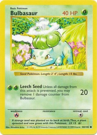 Bulbasaur (44/102) [Base Set Shadowless Unlimited] | Good Games Cannington