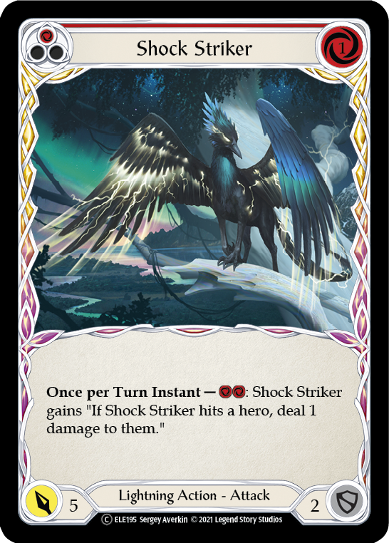 Shock Striker (Red) [U-ELE195] Unlimited Rainbow Foil | Good Games Cannington