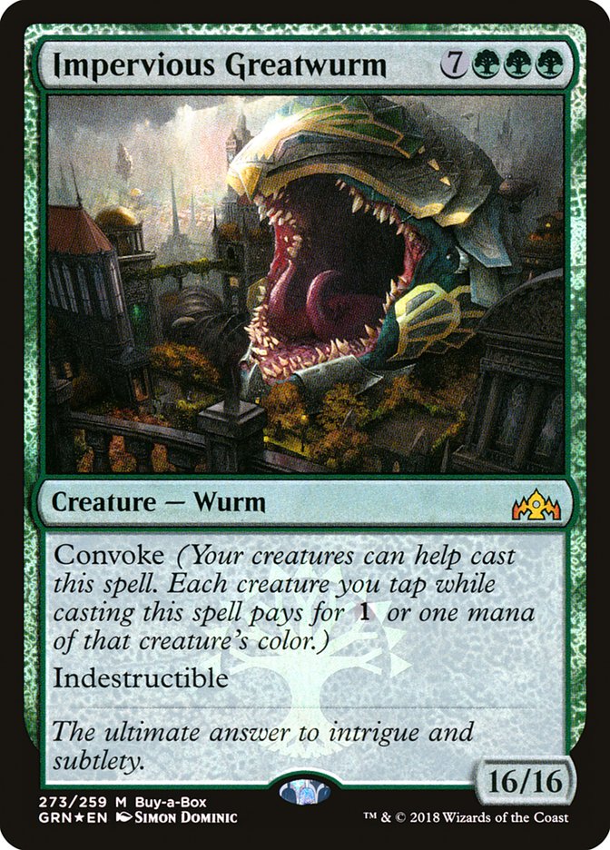 Impervious Greatwurm (Buy-A-Box) [Guilds of Ravnica] | Good Games Cannington