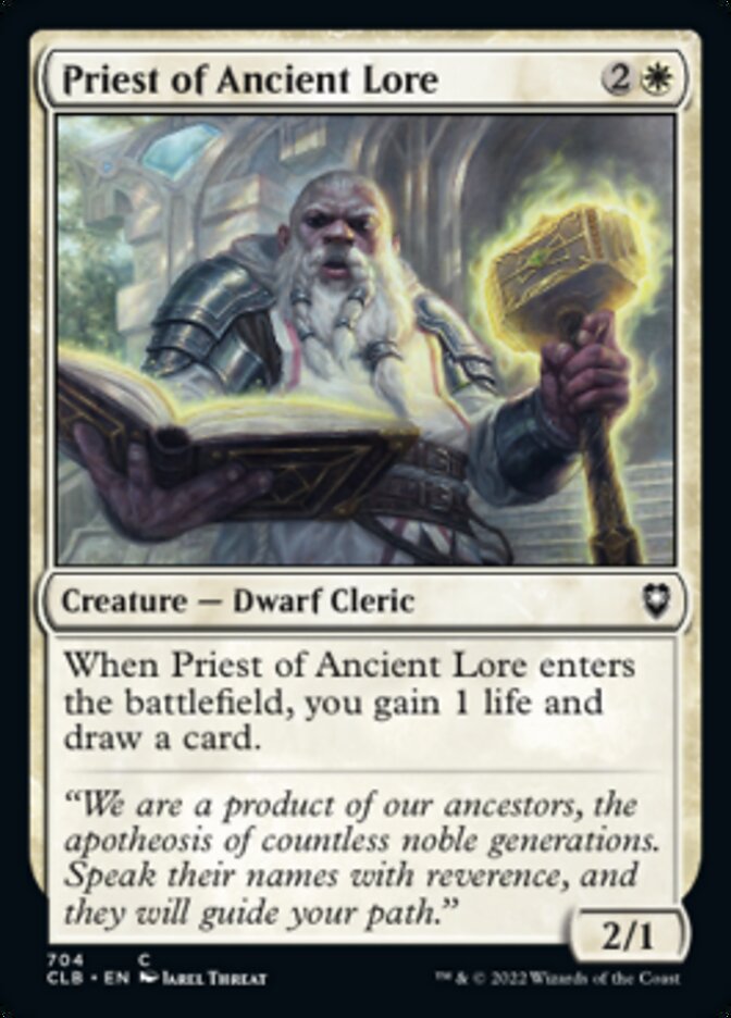 Priest of Ancient Lore [Commander Legends: Battle for Baldur's Gate] | Good Games Cannington