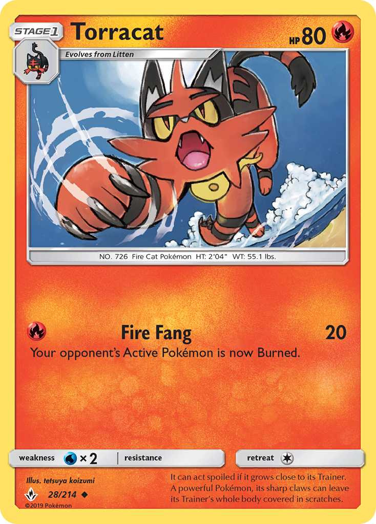 Torracat (28/214) [Sun & Moon: Unbroken Bonds] | Good Games Cannington