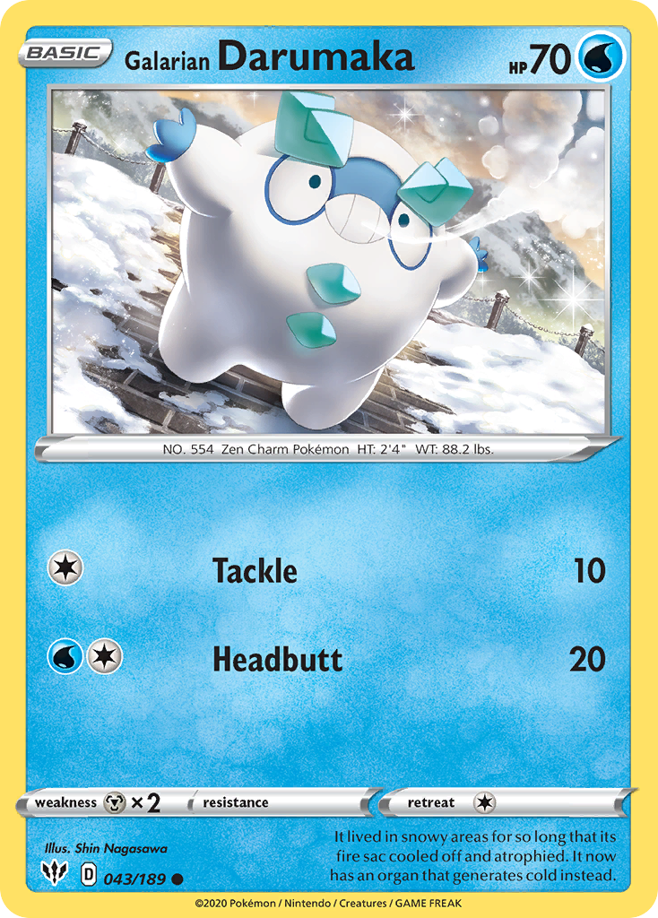Galarian Darumaka (043/189) [Sword & Shield: Darkness Ablaze] | Good Games Cannington