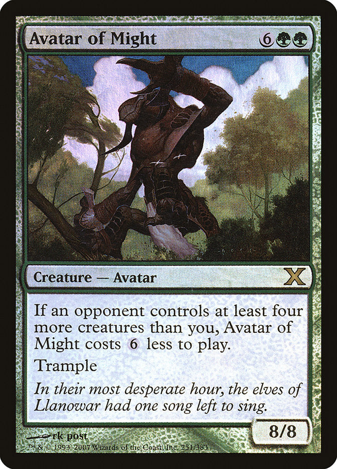 Avatar of Might (Premium Foil) [Tenth Edition] | Good Games Cannington