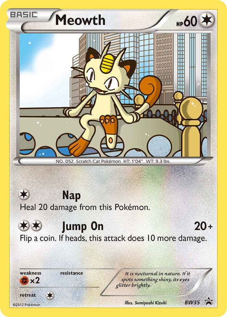 Meowth (BW35) (Cosmos Holo) [Black & White: Black Star Promos] | Good Games Cannington