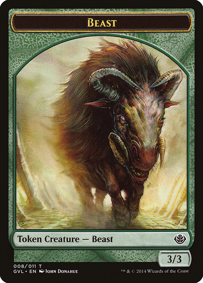 Beast Token (008/011) (Garruk vs. Liliana) [Duel Decks Anthology Tokens] | Good Games Cannington