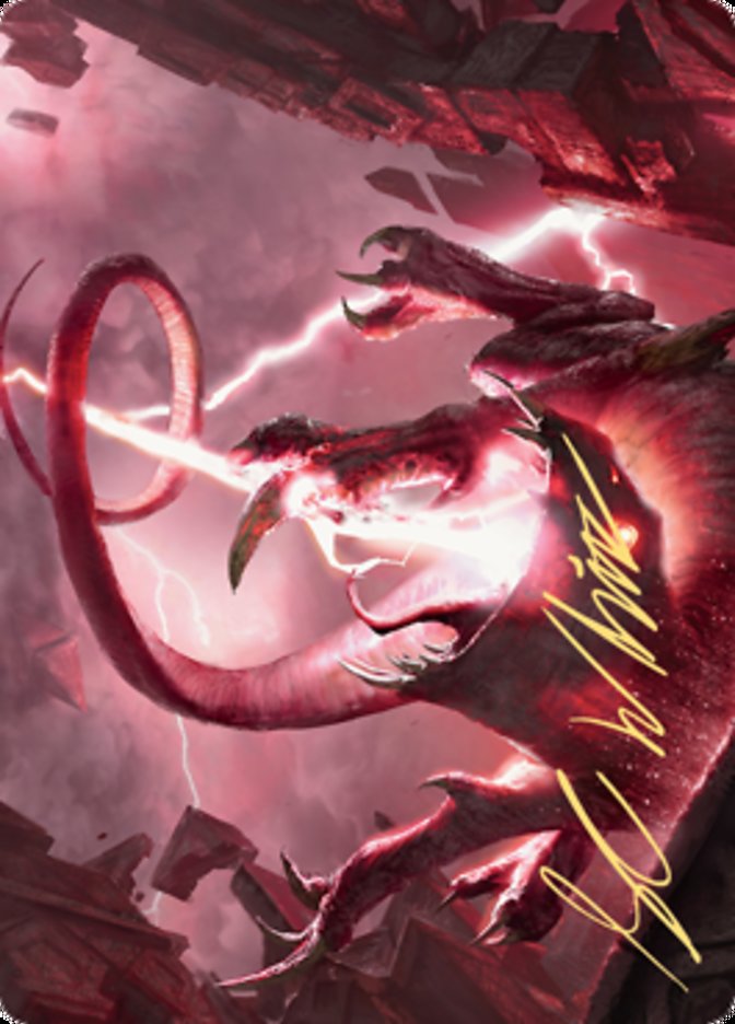 Thundering Rebuke Art Card (Gold-Stamped Signature) [Zendikar Rising Art Series] | Good Games Cannington