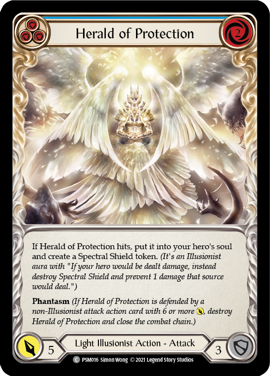 Herald of Protection (Blue) [PSM016] (Monarch Prism Blitz Deck) | Good Games Cannington