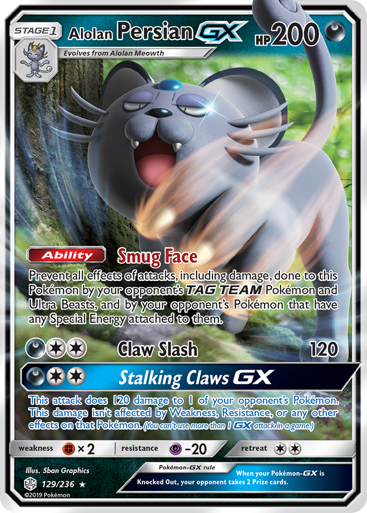 Alolan Persian GX (129/236) [Sun & Moon: Cosmic Eclipse] | Good Games Cannington