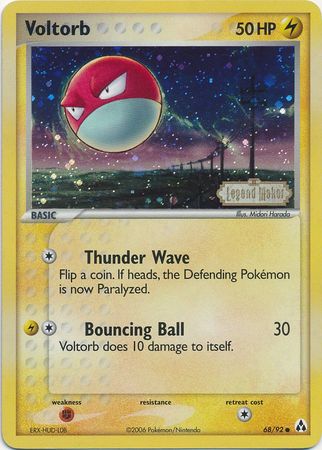 Voltorb (68/92) (Stamped) [EX: Legend Maker] | Good Games Cannington