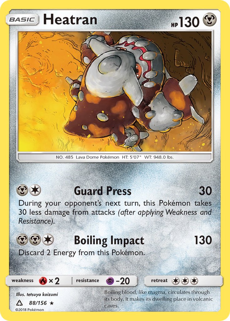 Heatran (88/156) (Prerelease Kit Exclusive) (Theme Deck Exclusive) [Sun & Moon: Ultra Prism] | Good Games Cannington