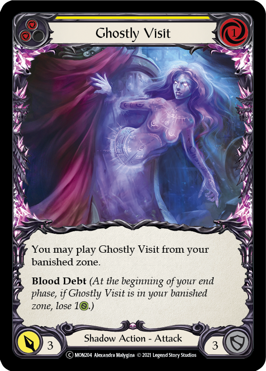Ghostly Visit (Yellow) [U-MON204-RF] Unlimited Rainbow Foil | Good Games Cannington