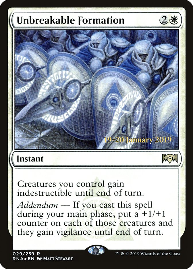 Unbreakable Formation [Ravnica Allegiance Prerelease Promos] | Good Games Cannington