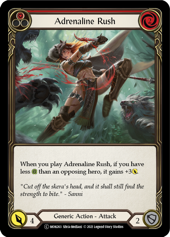 Adrenaline Rush (Red) [U-MON263-RF] Unlimited Rainbow Foil | Good Games Cannington
