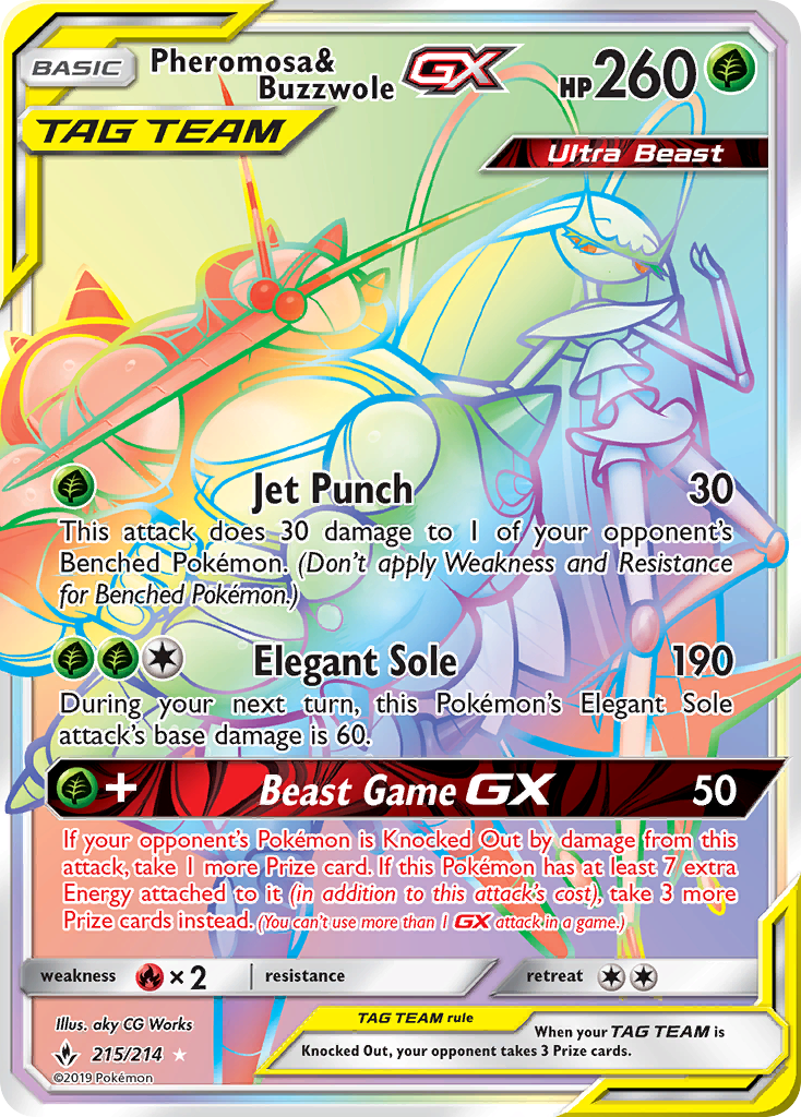 Pheromosa & Buzzwole GX (215/214) [Sun & Moon: Unbroken Bonds] | Good Games Cannington