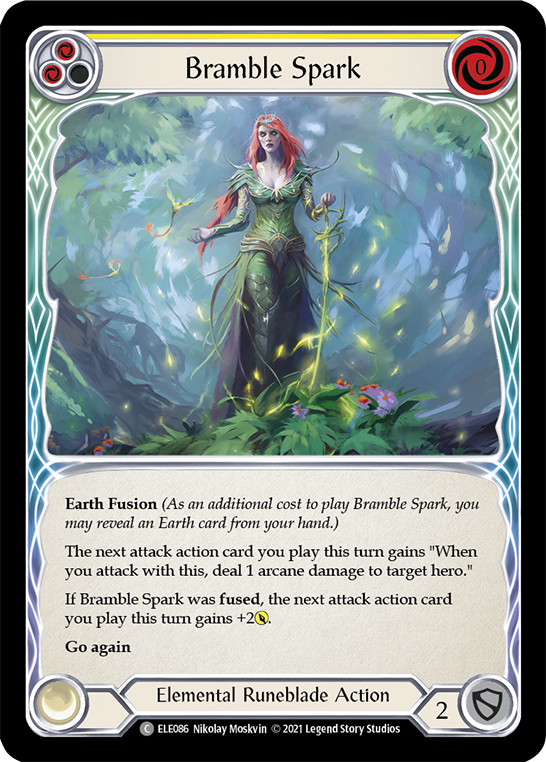 Bramble Spark (Yellow) [ELE086] (Tales of Aria)  1st Edition Rainbow Foil | Good Games Cannington