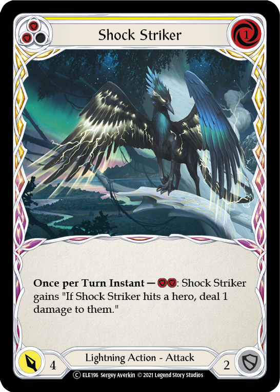 Shock Striker (Yellow) [U-ELE196] Unlimited Rainbow Foil | Good Games Cannington