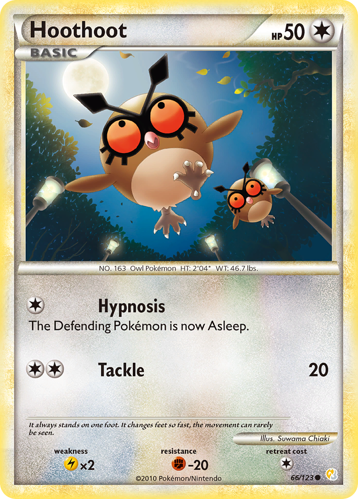 Hoothoot (66/123) [HeartGold & SoulSilver: Base Set] | Good Games Cannington