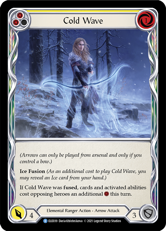Cold Wave (Yellow) [ELE039] (Tales of Aria)  1st Edition Normal | Good Games Cannington