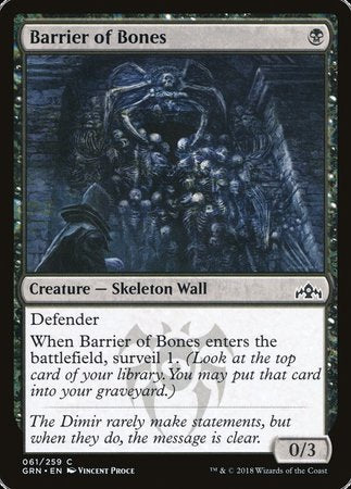 Barrier of Bones [Guilds of Ravnica] | Good Games Cannington