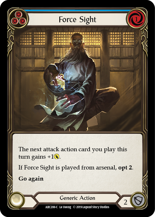 Force Sight (Blue) [ARC208-C] 1st Edition Rainbow Foil | Good Games Cannington