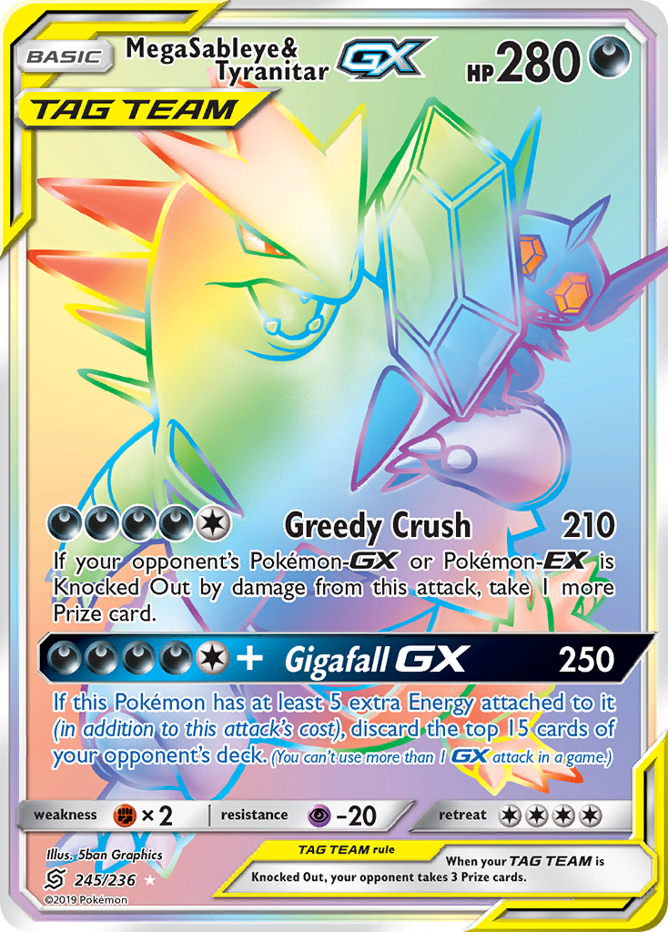 Mega Sableye & Tyranitar GX (245/236) [Sun & Moon: Unified Minds] | Good Games Cannington