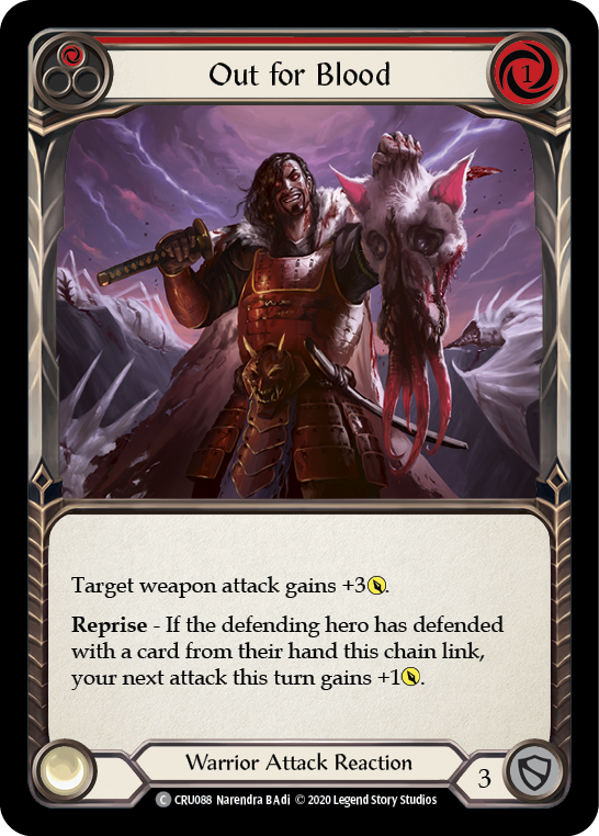 Out for Blood (Red) [CRU088] 1st Edition Rainbow Foil | Good Games Cannington