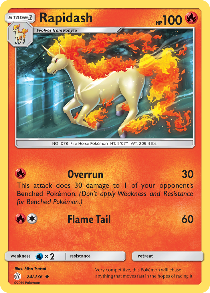 Rapidash (24/236) [Sun & Moon: Cosmic Eclipse] | Good Games Cannington