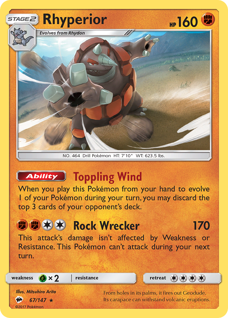 Rhyperior (67/147) [Sun & Moon: Burning Shadows] | Good Games Cannington
