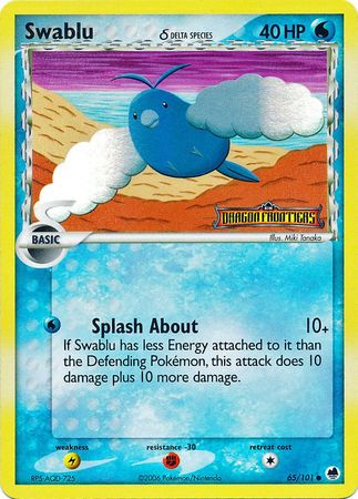 Swablu (65/101) (Delta Species) (Stamped) [EX: Dragon Frontiers] | Good Games Cannington