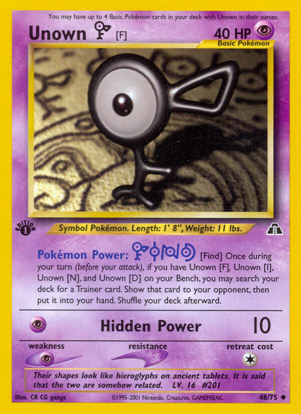 Unown [F] (48/75) [Neo Discovery 1st Edition] | Good Games Cannington