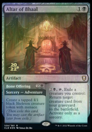 Altar of Bhaal // Bone Offering [Commander Legends: Battle for Baldur's Gate Prerelease Promos] | Good Games Cannington