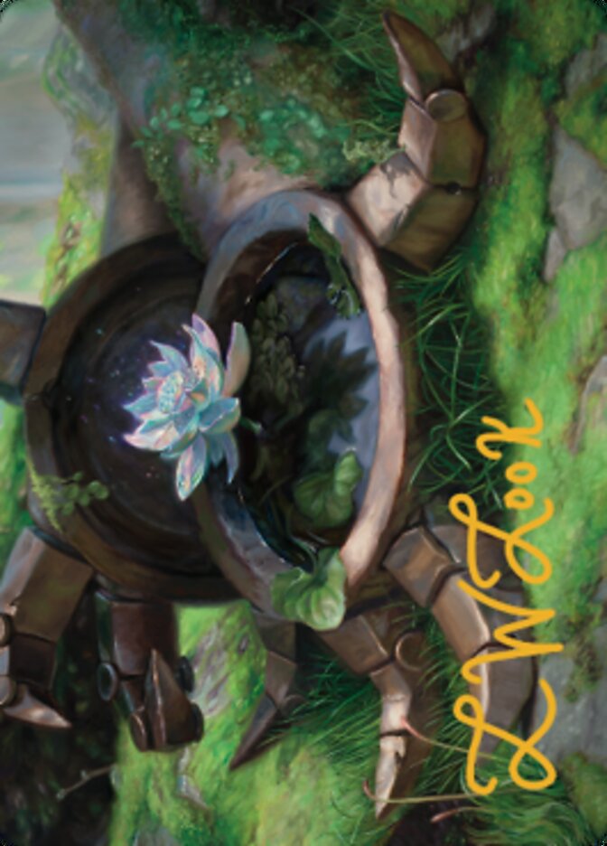 Timeless Lotus Art Card (Gold-Stamped Signature) [Dominaria United Art Series] | Good Games Cannington