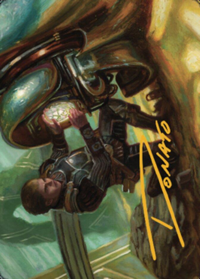 Urza, Powerstone Prodigy Art Card (Gold-Stamped Signature) [The Brothers' War Art Series] | Good Games Cannington