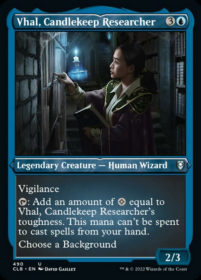 Vhal, Candlekeep Researcher (Foil Etched) [Commander Legends: Battle for Baldur's Gate] | Good Games Cannington