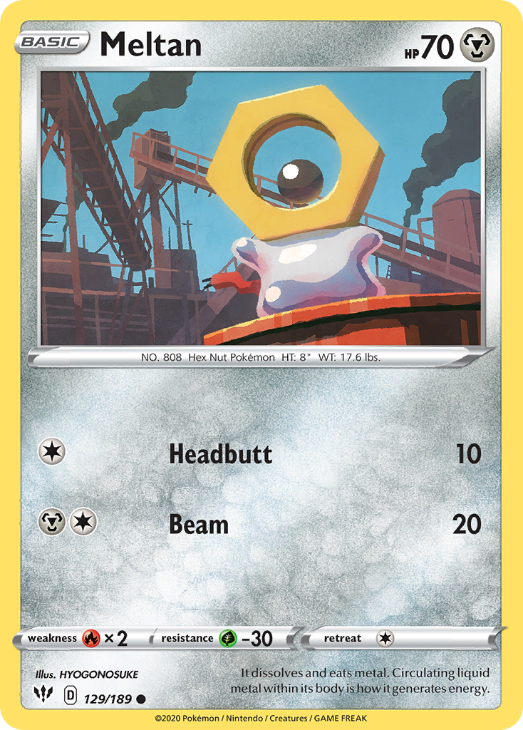 Meltan (129/189) [Sword & Shield: Darkness Ablaze] | Good Games Cannington