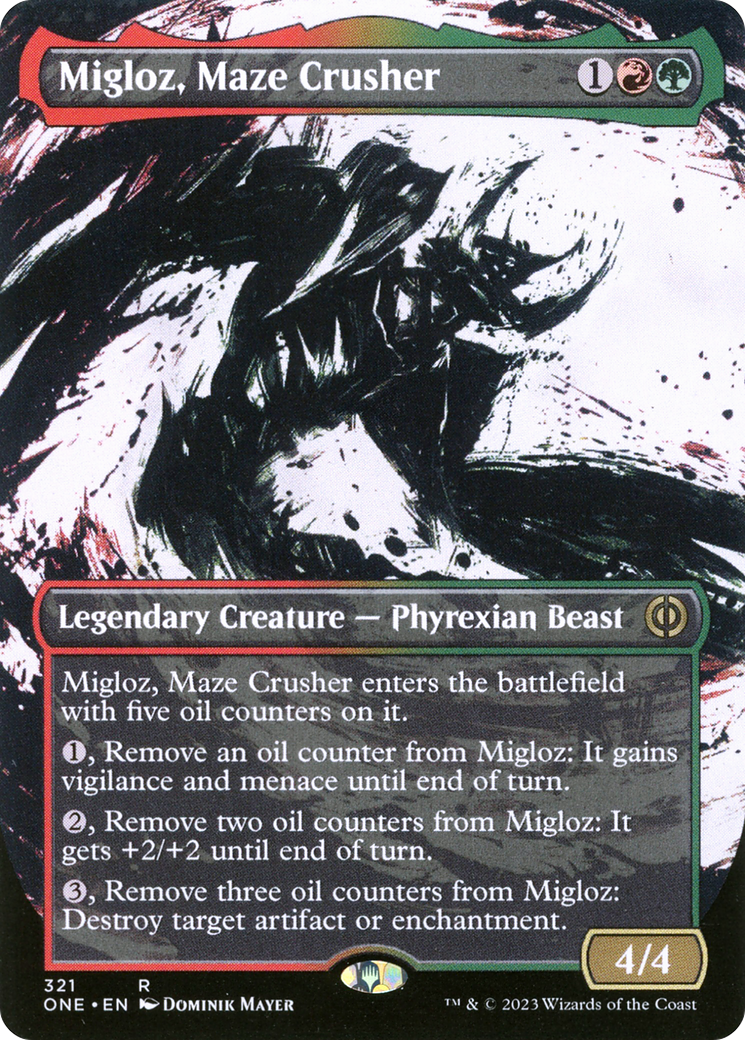 Migloz, Maze Crusher (Borderless Ichor) [Phyrexia: All Will Be One] | Good Games Cannington