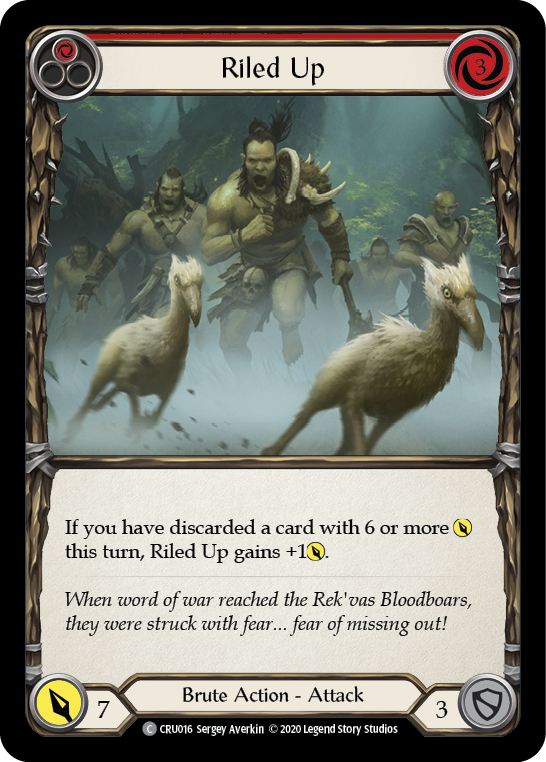 Riled Up (Red) [CRU016] 1st Edition Rainbow Foil | Good Games Cannington