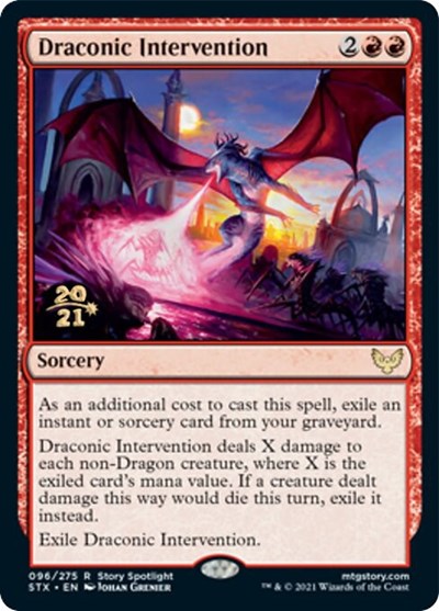 Draconic Intervention [Strixhaven: School of Mages Prerelease Promos] | Good Games Cannington