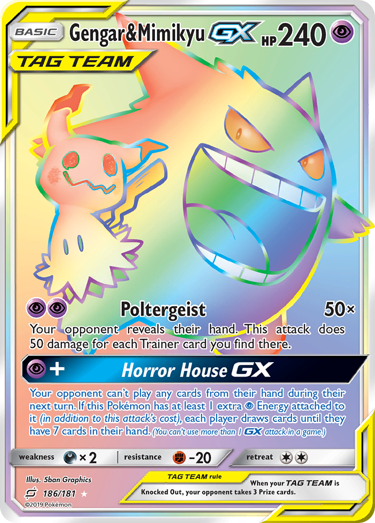 Gengar & Mimikyu GX (186/181) [Sun & Moon: Team Up] | Good Games Cannington