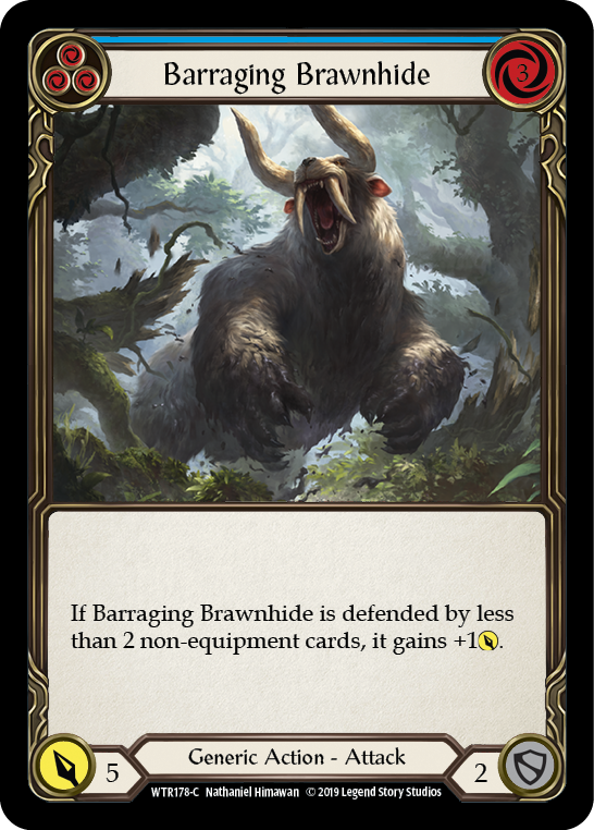 Barraging Brawnhide (Blue) [WTR178-C] Alpha Print Normal | Good Games Cannington