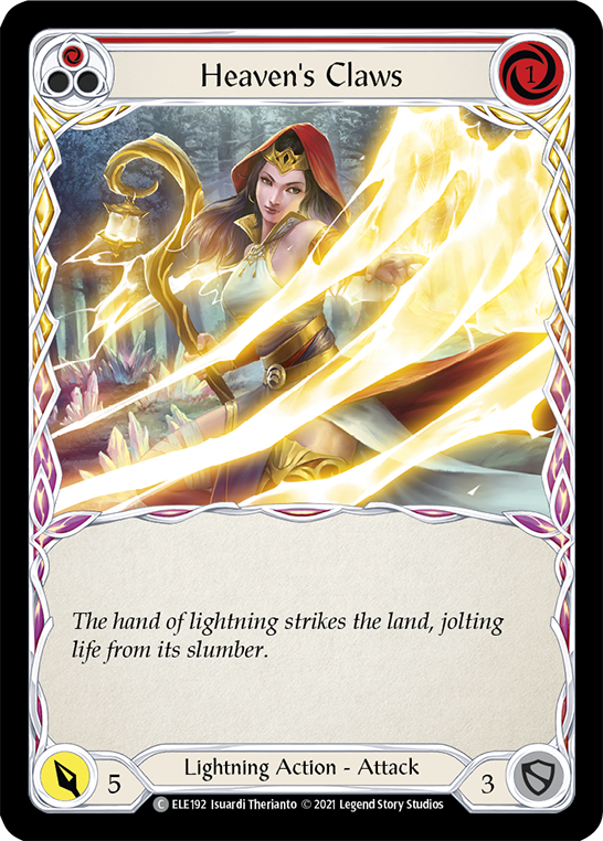 Heaven's Claws (Red) [ELE192] (Tales of Aria)  1st Edition Rainbow Foil | Good Games Cannington