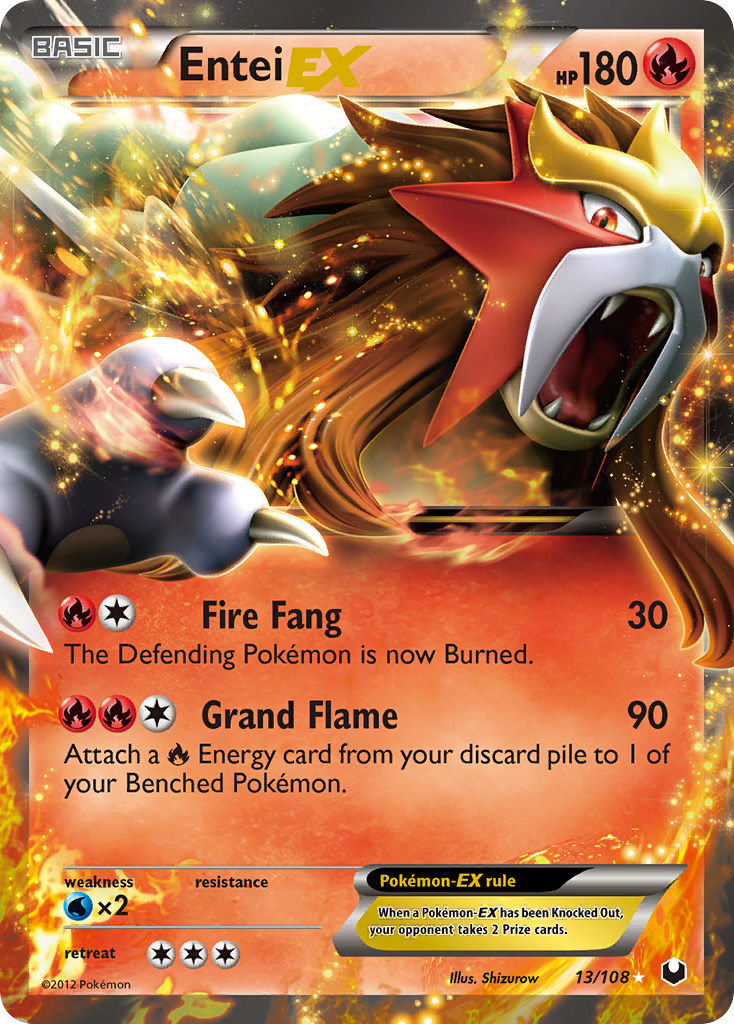 Entei EX (13/108) [Black & White: Dark Explorers] | Good Games Cannington
